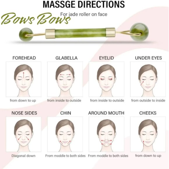 Handcrafted 100% Nature Jade roller beauty facial tool for Face , Eyes, Cheeks - Picture 7 of 9